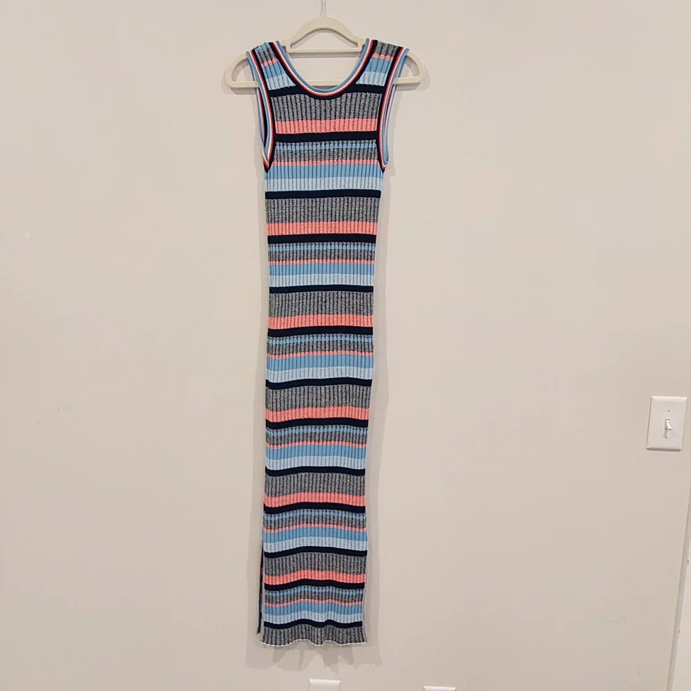 Veronica Beard Fabiana Knit Multi Stripe  Maxi Tank Dress - Picture 4 of 8